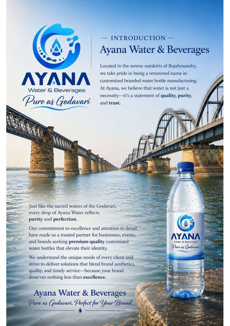 AYANA Water & Beverages catalogue cover